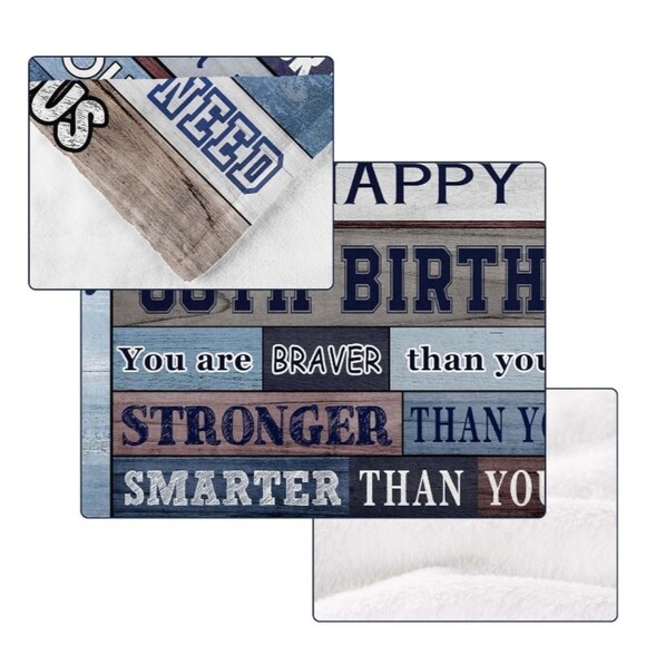 65th Birthday 50x60 in Throw Blanket NWT - Picture 4 of 6